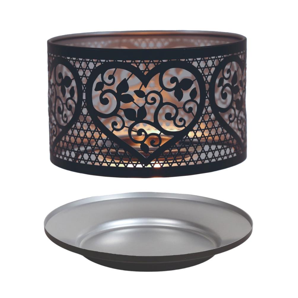 Aroma Silhouette Black & Silver Heart Shade & Tray £13.04